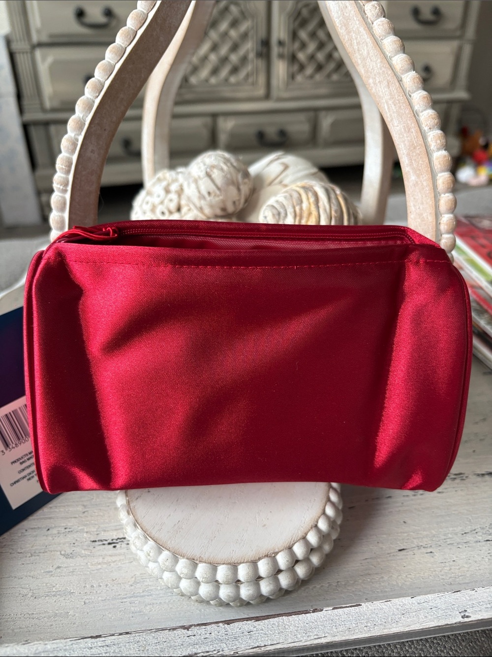 Dior Red Satin Cosmetic Bag - Picture 2 of 7